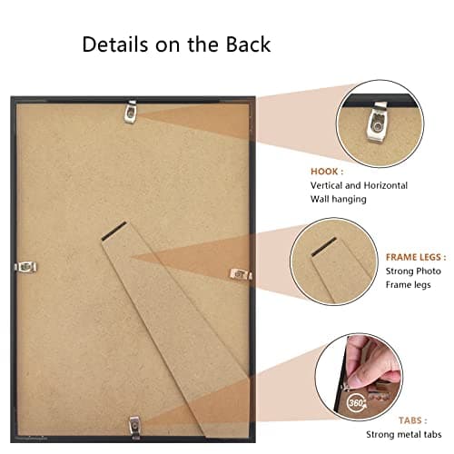 HIMEETIME® 3x Cadre photo A4 en aluminium noir,3 packs de cadres photo de certification avec plexiglas pour affichage mural, 21 * 30cm