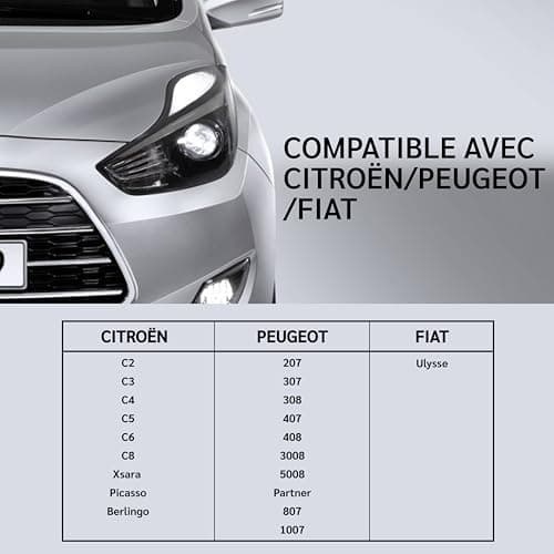 Energy 01 - Coque Clé Compatible Citroen C2 C3 C4 C5 C6 C8 Xsara Picasso Berlingo - Peugeot 207 307 308 407 408 3008 5008 Partner 807 1007 - Fiat ULYSSE (3 Boutons - Citroen, VA2 - CE0536)
