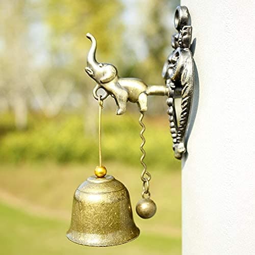 Fay Bless Cloche pour ouverture de porte, sonnette de magasin, clochettes de Shopkeepers en alliage + fer, 11 cm (éléphant)