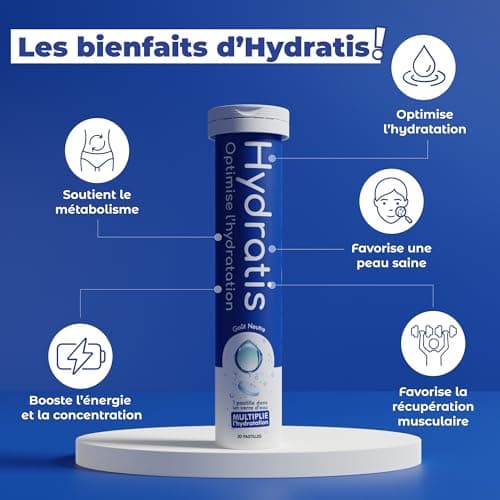 HYDRATIS - Pastilles Effervescentes Fruit des Bois - Optimise l'Hydratation - Riche en Minéraux - Faible en Sucre - Goûts Légers - Sport, Crampes, Récupération - 40 Pastilles