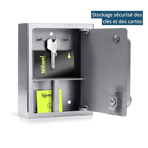masunt Boîte à Clés Sécurisée 1140 E Code | Attribution de Code à Distance par Internet | Boîte de sécurité en Acier Inoxydable AISI 316 | Antivol | Résistant aux intempéries
