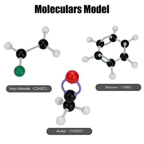Hztyyier 267Pcs Modele Moleculaire, Kit Molécules Chimie Organique et Inorganique Ensemble Kit de Structure Atome Lien Modèle Défini pour Enseignant Élève