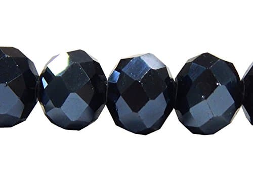 Perles de verre tchèque, en cristal CZ de Bohême, rondes, à facettes, 4/6/8/10 mm, couleur au choix : noir métallisé, 4 x 3 mm