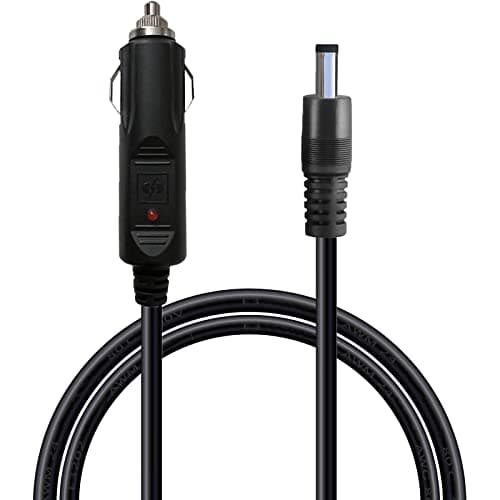 ZkeeShop Allume-cigare vers DC5521,Allume-cigare vers DC 5,5 x 2,1mm,Chargeur de voiture 12V 18AWG Câble d'extension Adaptateur chargeur solaire Compatible pour haut-parleur Powerstation 3m