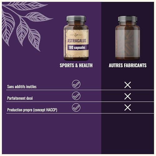 Gélules d'astragale à haute dose - 180 gélules - racine d'Astragale - à haute dose