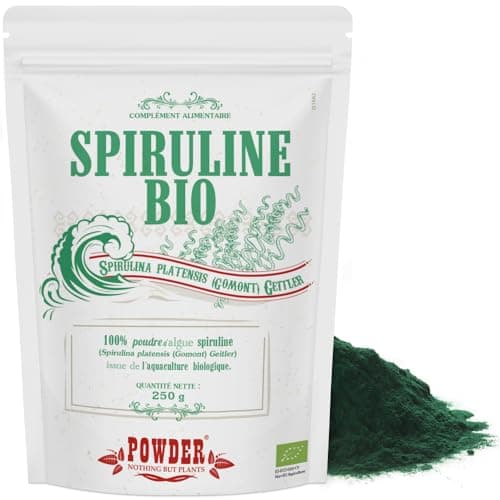 SPIRULINE BIOLOGIQUE EN POUDRE * POWDER Nothing But Plants® * 250g * Riche en Protéines