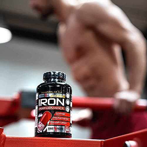 IRON PERFORMANCE Complexe Bioaminoée® - Booster Musculation, Oxygenation du Sang - Dipeptides 22 Acides Aminés + Fer Héminique - 120 Gélules - Laboratoire Français Eric Favre