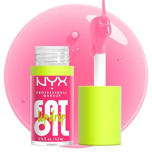 NYX PROFESSIONAL MAKEUP Gloss Huile à Lèvres Fat Oil Lip Drip, Haute Brillance, Fini Non Collant, Hydratation 12H, Applicateur Extra Large, Huiles de Squalane, Mûre & Framboise, Missed Call (02)