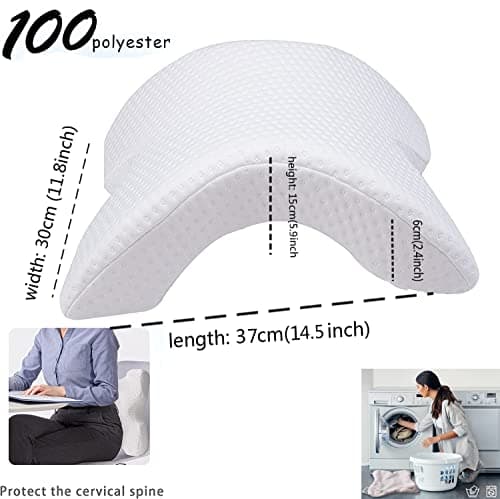 ALEVMOOM Oreiller de Bras pour Couples,Oreiller pour Bras de Dormeur Latéral,Oreillers Câlins,Oreillers Oreiller de Repos de Bras Cou en Mousse à Mémoire,Oreillers Ergonomiques pour la Nuque (Blanc)