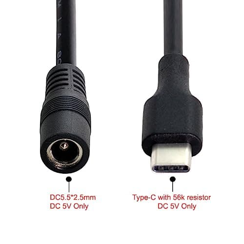 CY Câble USB 3.1 Type C USB-C vers DC 5V 5.5.2.5mm câble de charge d'extension de prise d'alimentation pour tablette de téléphone portable