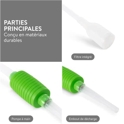 Luigi's Aspirateur Aquarium - Kit Pompe pour Nettoyage Aquarium - Siphon Puissant pour Vidange Complète - Accessoires Aquarium - Pompe a Siphonner Eau avec Filtre à Gravier
