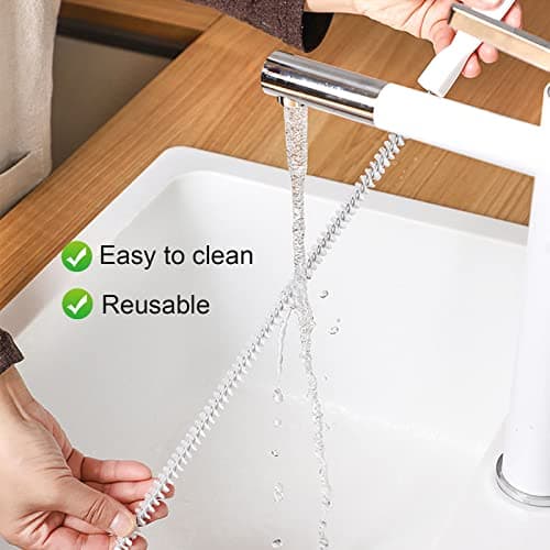 KEYRI 2 Pièces Brosse de Nettoyage de Drain D'égout, Flexible 45cm évier Brosse de Nettoyage pour Débouchage de Canalisation et Les Tuyaux, Vidange Drague Outil pour Salle de Bains Cuisine (2 Pièces)