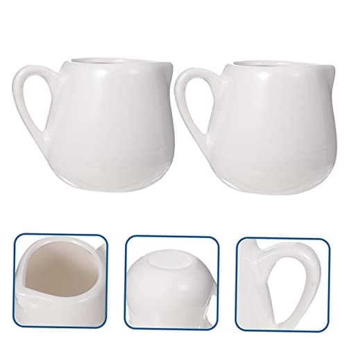 PRETYZOOM Un Verre 4 Pièces cuillère à sauce pichets à vapeur expresso pichet en porcelaine blanche pot de creme pot a lait contenants de sauce tasses de café mini tasse à sauce salade