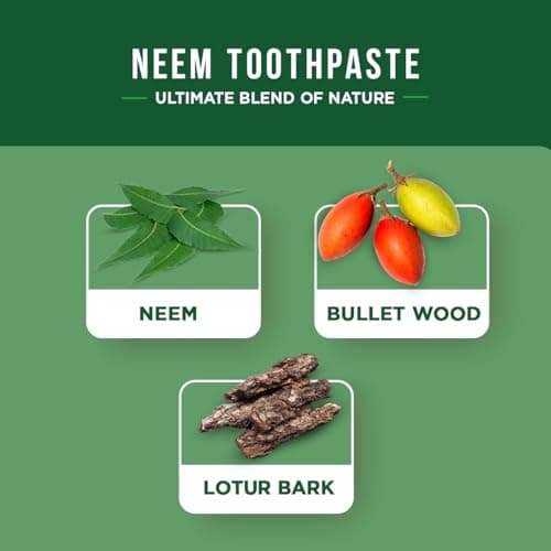Dabur Organic Dentifrice Neem 100 ml - Protection organique, Renforce les gencives, Anti-plaque, Fraîcheur Neem & Lotur