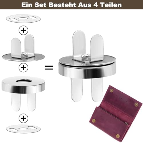 REJOECE 40 Paires Fermoir Magnétique Bouton,18mm Bouton Pression Aimanté,Boutons Magnétiques,Boutons Magnétiques,Circulaire Pression Boutons pour Sac en Tissu, Portefeuille en Cuir,Craft DIY
