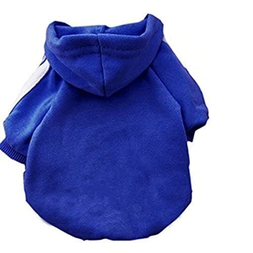 Ducomi Sweat à Capuche pour Chien 100% Coton - Manteau pour Petit, Moyen et Grand Chiens, Chihuahua, Bouledogue Français, Labrador, Pitbull et Amstaff, Pull Confortable (Bleu, 4XL)