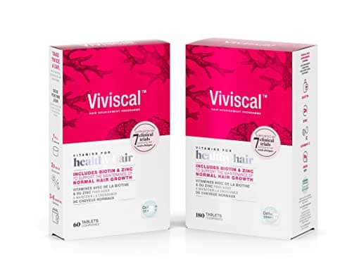 Viviscal - Compléments Alimentaires pour Cheveux, Favorise la Pousse & la Santé des Cheveux, 100% d'Ingrédients Naturels, avec Complexe de Protéines AminoMar C/Biotine/Zinc, 60 Gélules (1 Mois)