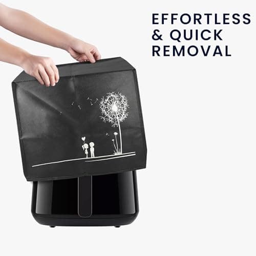 kwmobile Housse compatible avec Philips Essential Airfryer L housse - Housse de protection intégrale pour friteuse à chaud friteuse sans huile - blanc-noir