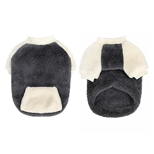 NAMSAN Pull d'hiver pour Petit Chien avec Poche en Polaire Chaude pour Petit Chien/Chiot Gris Taille - S