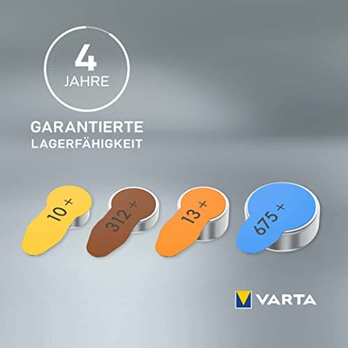 VARTA Piles auditives type 13, orange, lot de 60, Power on Demand batteries pour Amplificateur Appareil Auditif, pour Aide Auditive, Made in Germany [Exclusif sur Amazon]