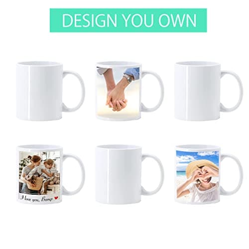 SIGNZWORLD Ensemble de 36 Tasses Blanches de Sublimation Tasses à café Mugs à Sublimation en Céramique avec Boites Grande Poignée 325 ml