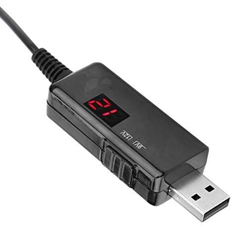 Estink USB Boost Voltage, USB to DC Boost Cable Router Step-up Voltage Converter Display 9V / 12V