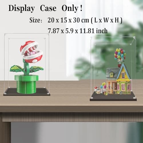 BOOVAX Vitrine pour Lego 43217 71426 - Présentoir Vitrine en Acrylique Transparente pour [Maison Là Haut/Plante-Piranha] - 20x15x30cm