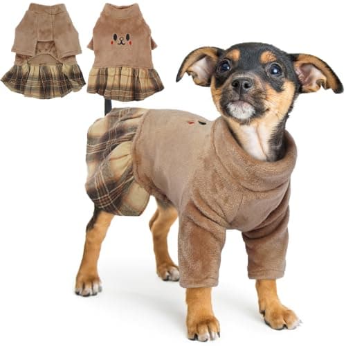 Hjumarayan Vetement Chat, Pull pour Chat Manteau Chat Hiver Pull Chihuahua Pull Polaire Chat Chien, Pull Noel pour Chat Pull Chat Sphynx Petit Chien Yorkshire, Marron M