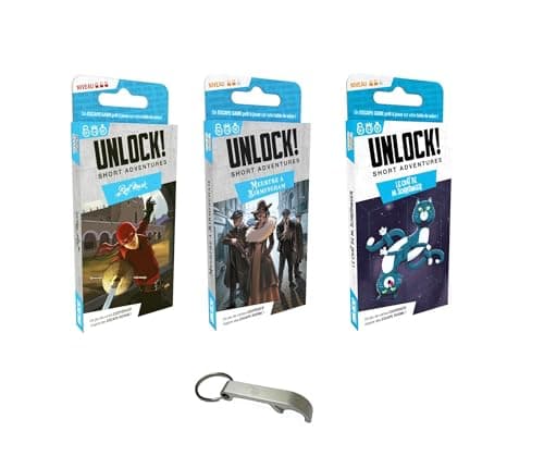 Lot 3 Unlock Short Adventures, Version française Red Mask + Meurtre à Birmingham + Le Chat De M. Schrödinger + 1 Décapsuleur Blumie (Meurtre + Chat + Mask)