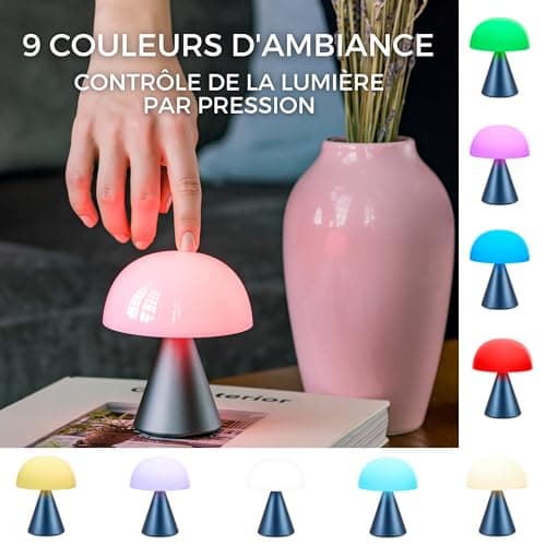 Lexon MINA M Lampe LED à poser sans fil rechargeable, de chevet ou bureau, à variateur d'intensité, jusqu'à 12h d'autonomie - Orange