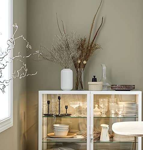 Hauteur 20 cm Vase Côtelé en Ceramique Blanc pour Pampa, Vases Decoratif pour Centre de Table Decoration
