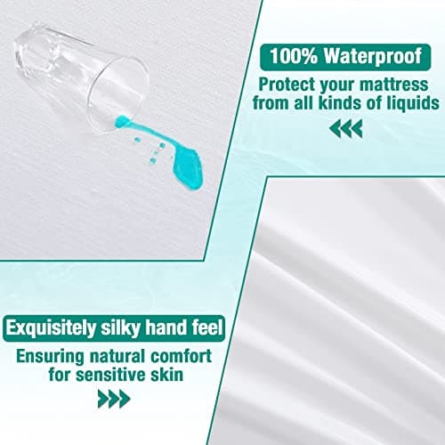 Bedecor Protege Matelas 90x200cm,Tencel Alese Impermeable,Souple et Silencieux,Housse Matelas 90x200cm