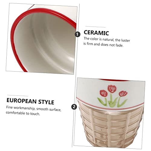 ANDRESLAD 2 Pièces coupe à glace en céramique bols de dégustation bols à dessert tasses à cappuccino mug cafe tea cup tasse à café verre gobelet multi-usages tasse de petit déjeuner pratique