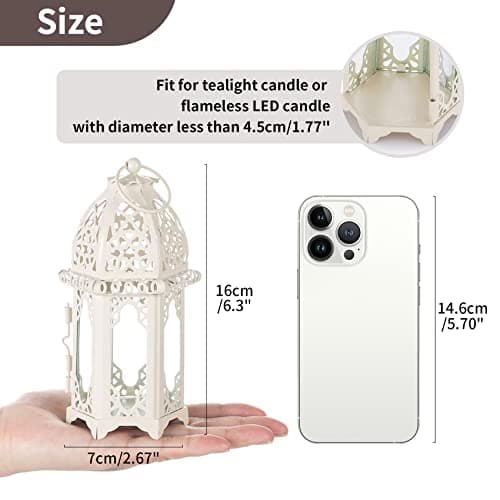 Nuptio Lanterne À Bougie de Marocain, 2 Pièces Porte-Bougie Chauffe-Plat de Petite Taille avec des Panneaux de Verre Transparent Idéal pour la Terrasse, L'intérieur L'extérieur, Événements