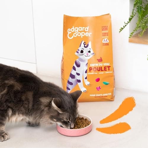 Edgard & Cooper Croquettes Chat Stérilisé, Adulte, (Poulet, 2kg), Viande fraîche et protéines de qualité, Vrais ingrédients pour chat, croquettes pour chat stérilisé et actif