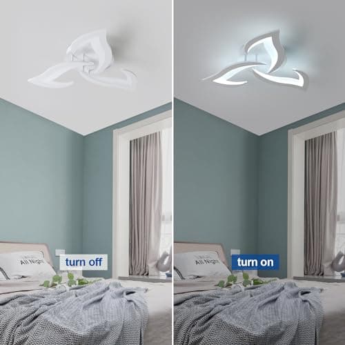 Comely Plafonnier LED, Luminaire Plafonnier 58cm 36W, Lustre Salon Moderne, Lampe de Plafond de Pétale pour Salon Chambre Cuisine Salle à Manger, Lumière Blanche Froide 6500K, Blanc