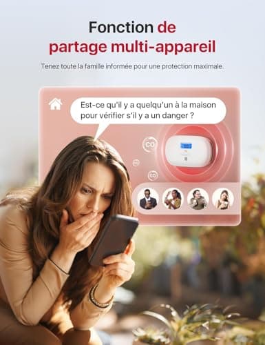X-Sense Détecteur de Monoxyde de Carbone Connecté, Détecteur de Monoxyde de Carbone Intelligent avec Affichage Numérique LCD, Détecteur de Monoxyde de CO Portable à Emporter Partout, XC0C-iR, Lot de 1