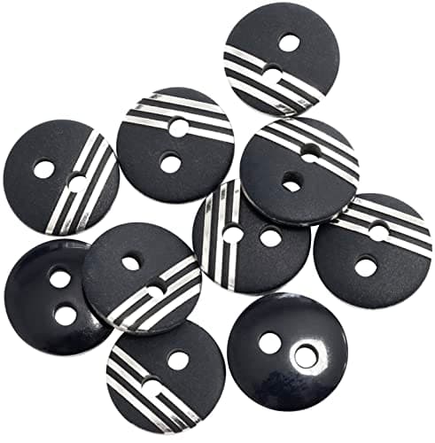 AERZETIX - C65631 - Lot de 10 Boutons de couture plats et ronds Ø11.5x2.5 mm à 2 trous 18L L18 - ouverture 1.9 mm - couleur bleu foncé/argent - en plastique - manteaux mercerie vêtements décoration
