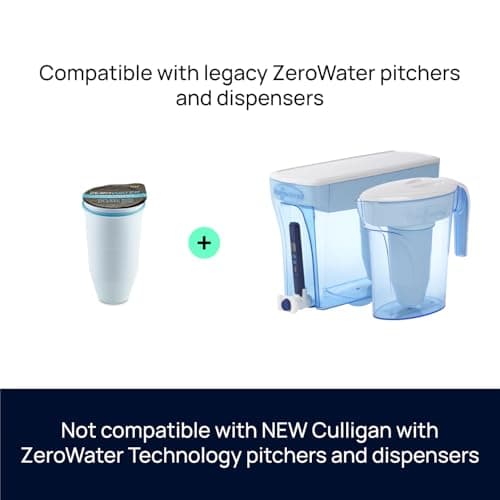 Zerowater Filtre de replacement à 5 étapes, certifiée NSF pour la réduction des particules de plomb, les métaux lourds et les SPFO/APFO, 4 Pack, Blanc