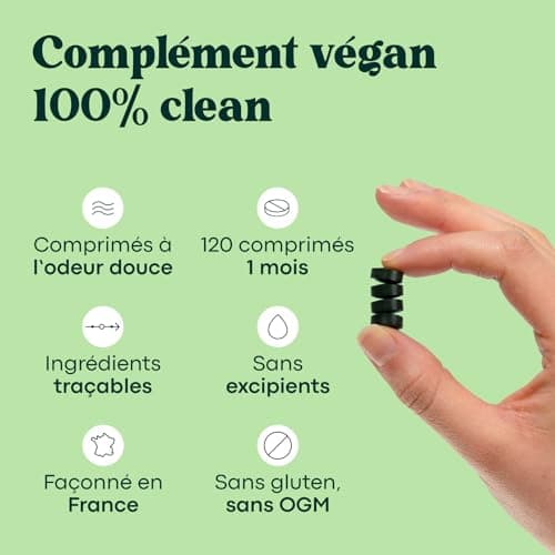 Spiruline Bio 500 mg, Pure et Naturelle, Cure de 1 mois, Réduit la Fatigue, Favorise l'Immunité, 120 Comprimés Vegan, Riche en Protéines et Phycocyanine, Essentials by Novoma