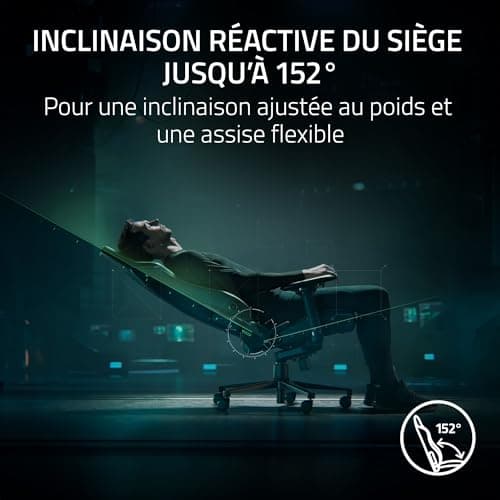 Razer Iskur V2 - Chaise de Jeu avec Support Lombaire adaptatif (Cuir synthétique de qualité EPU, Coussins en Mousse Haute densité, accoudoirs 4D, Courbe Lombaire entièrement réglable) Vert