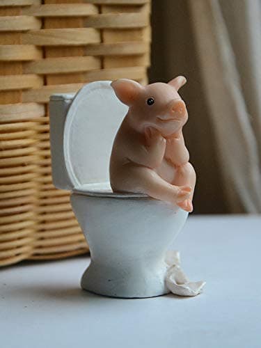 Gemmia Figurine Miniature de Cochon de fée de Jardin- Cochon d'étude de Toilette