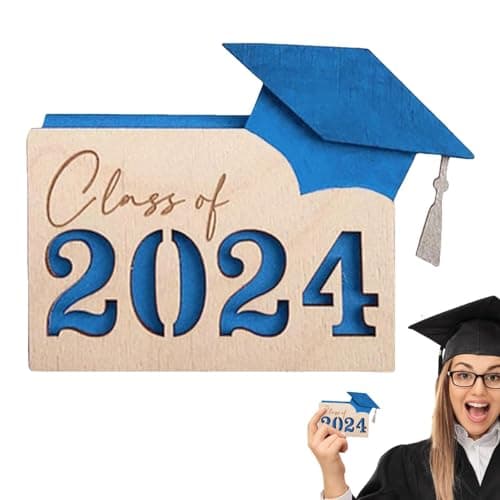 Zasdvn Porte-monnaie pour cartes de remise de diplôme, porte-cartes de remise de diplôme, en bois, élégant étui de rangement multi-degrés pour les diplômés du baccalauréat