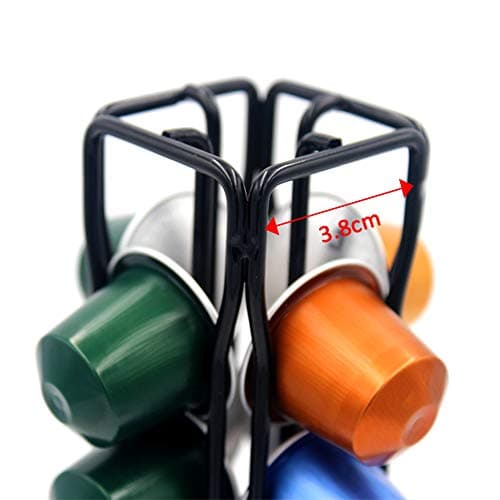 XIAPIA Support Capsule Nespresso, Porte Dosette Capsules Nespresso Café Rotatif 360 Degrés, Noir Distributeur Capsule Nespresso Range 40Pcs, Rangement Capsule Nespresso Presentoir
