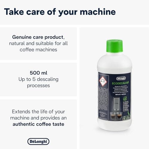 De'Longhi Detartrant EcoDecalk DLSC500, Écologique, 500mL pour Machines a Café, Marron