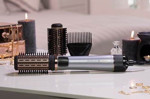 Remington Brosse Soufflante Rotative automatique [Soin kératine & huile d'amande] Keratin Protect (1000W, Céramique, Température variable, 3 accessoires: 2 brosses rondes 40 & 50mm + de Volume) AS8811