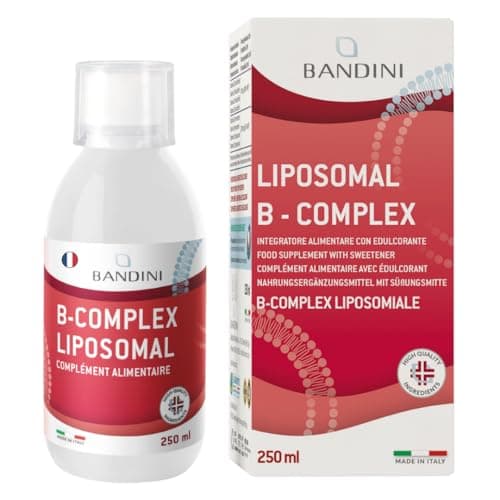 Bandini® Vitamine B Complex Liposomale 250 ml | Supplément liposomique | Complexe de Vitamines group B à dosage élevé B1, B2, B3 (niacine), B5, B6, B7, B9, B12 | B-Complex pour le système immunitaire