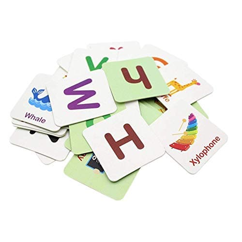NATHA Cartes Flash Cartes d'apprentissage de Puzzle Alphabet, Matching Puzzle Apprentissage precoce d'apprentissage cognitif Boite de Rangement mentale Alphabet