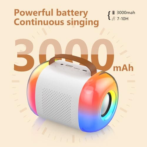 Micro Karaoke Enfant avec 2 Microphones, Mini Karaoke Machine Portable sans Fil, Convient aux Enfants et Aux Adultes, avec des Lumières LED et des Effets de Changement de Voix, Un Cadeau pour Les Fill