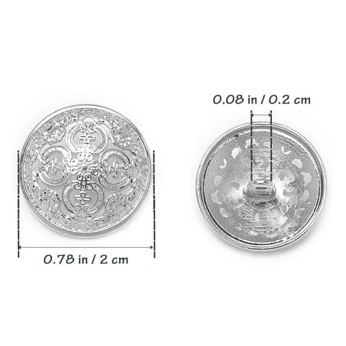 XCSJ 20pcs Bouton Metal Mercerie Boutons à Coudre Metal Bouton En Métal De Vêtements Veste Métal Boutons Ronds En Metal Gros Bouton Mercerie Pour Manteau, Blazer, Chemise, Veste, Uniforme (Argent)